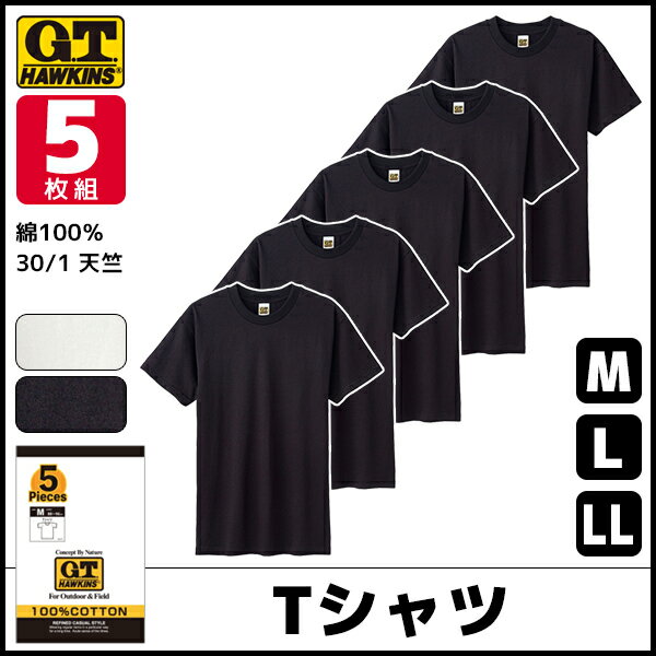 【5日限定エントリーで最大100％ポイントバック】G.T.HAWKINS ホーキンス Tシャツ 半袖丸首 5枚組 グンゼ GUNZE | メンズ 紳士 男性 インナー シャツ メンズインナー クルーネック tシャツ メンズインナーシャツ 肌着 半袖 半袖tシャツ トレーナー インナーシャツ ブランドのサムネイル
