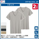 YG ワイジー DRY&COOL VネックTシャツ 半袖V首 2枚組 グンゼ GUNZE | メンズ 紳士 男性 肌着 紳士肌着 男性肌着 男性下着 インナー インナーシャツ vネック vネックインナー 半袖 半袖tシャツ 半袖インナー メンズインナーシャツ アンダーシャツ メンズ肌着 メンズインナー