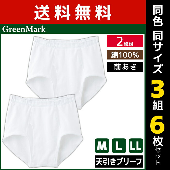 送料無料 同色3組セット 計6枚 GreenMark 天引きブリーフ 前あき 2枚組 綿100% グンゼ GUNZE | メンズ 男性 下着 パンツ ブリーフ 男性下着 メンズ下着 前開き ブランド 男性用 メンズショーツ パンティ 男性用パンツ メンズパンツ メンズブリーフ 綿 メンズ下着 男性肌着