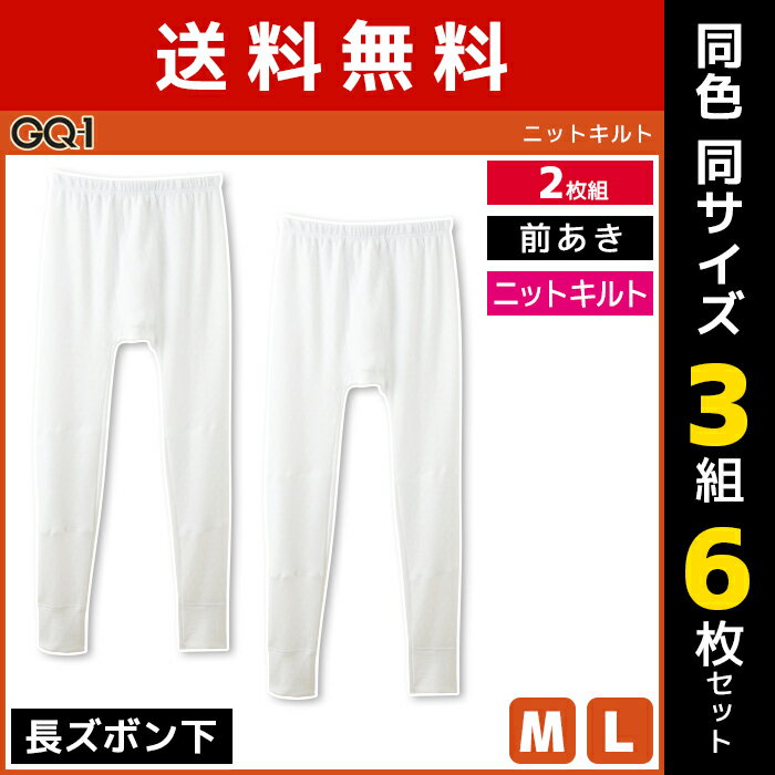 送料無料 同色3組セット 計6枚 GQ-1 ニットキルト 長ズボン下 前あき 2枚組 グンゼ GUNZE | メンズ 男性 前開き ステテコ すててこ レギンス ニーレングス ズボン下 パッチ 長ズボン メンズタイツ 下着 寒さ対策 メンズレギンス ももひき タイツ 温か 暖か あたたか 紳士