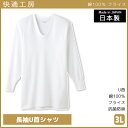 【11日までエントリーで最大100%ポイントバック】快適工房 長袖U首シャツ 3Lサイズ 日本製 インナー 肌着 グンゼ GUNZE | 男性 紳士 メンズ 日本 男性肌着 3l 大きい 大きいサイズ ゆったり tシャツ インナーシャツ 長袖 長袖インナー uネック 無地 u首 メンズインナーシャ(4)