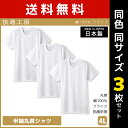 【クーポン10%OFF】送料無料 同色3枚セット 快適工房 半袖丸首シャツ 4Lサイズ 日本製 インナー 肌着 グンゼ GUNZE | 男性 紳士 メンズ 男性...