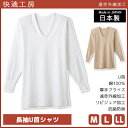 【クーポン10%OFF】快適工房 遠赤外線加工 長袖U首シャツ 日本製 インナー 肌着 グンゼ GUNZE | 男性 紳士 メンズ 日本 男性肌着 あったか 暖...