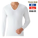 【クーポン10%OFF】やわらか肌着 長袖U首シャツ 2枚組 Uネック Tシャツ こだわりコットン グンゼ GUNZE | 男性 紳士 メンズ 長袖 インナー ...