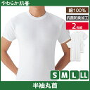 【クーポン10%OFF】やわらか肌着 半袖丸首シャツ 2枚組 クルーネック Tシャツ グンゼ GUNZE | メンズ 男性 紳士 インナーシャツ クルーネック ...