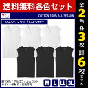 2色3枚ずつ 送料無料6枚セット YG ワイジー COTTON100 Vネックスリーブレスシャツ ノースリーブ グンゼ GUNZE メンズ 男性 紳士 肌着 下着 メンズインナー アンダーウェア インナー インナーシャツ メンズ肌着 綿100 コットン M L LL 3L スリーブレス 袖なし Vネック 綿