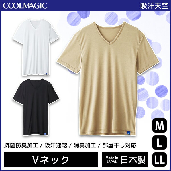 COOLMAGIC クールマジック 吸汗天竺 吸汗速乾×冷感×消臭 VネックTシャツ グンゼ GUNZE 日本製 涼感 | メンズ 男性 インナー モテ下着 夏用 紳士 ドライ 涼しい 夏用インナー ティシャツ クールインナー 肌着 メンズ肌着 夏 ひんやり vネック 男性肌着 接触冷感 おしゃれのサムネイル