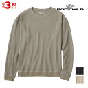 【クーポン10%OFF】送料無料 同色3枚セット BODYWILD ボディワイルド ジェンダーニュートラル クルーネックロングスリーブ ワッフル グンゼ GUN...