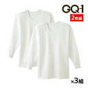 送料無料 同色3組セット 計6枚 GQ-1 ニットキルト 長袖丸首 Tシャツ 2枚組 グンゼ GUNZE | あったか あったかインナー ヒートインナー 暖かい 温かい 寒さ対策 防寒 防寒インナー 冷え症 キルト インナー シャツ 長袖 クルーネック 肌着 ロンt カットソー シニア 紳士肌着