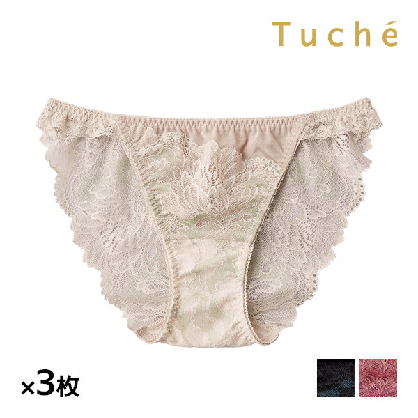 トゥシェ　ランジェリー 送料無料 同色3枚セット Tuche トゥシェ Sweet Make Bra ハーフショーツ ペアショーツ グンゼ GUNZE | パンツ ショーツ 総レース レース パンティ パンティー 可愛い セクシー かわいい おしゃれ レースショーツ 浅履き 透け ひびきにくい 女性下着 レディースショーツ 下着