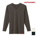 【10日限定エントリーで最大100%ポイントバック】HOTMAGIC ホットマジック 綿のチカラ Vネック 9分袖シャツ グンゼ GUNZE 防寒 ヒートテック...