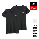 【クーポン10%OFF】ジュニアメンズ adidas アディダス VネックTシャツ 半袖V首 2枚組 グンゼ GUNZE | キッズ ジュニア 男の子 メンズ 男児 男 子供 子ども こども 子供服 半袖 半袖tシャツ 服 おしゃれ vネック カットソー トレーナー トップス