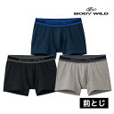 【クーポン10%OFF】BODYWILD ボディワイルド ボクサーブリーフ ボクサー 前とじ 3枚組 グンゼ GUNZE | メンズ 男性 紳士 パンツ ボクサ...