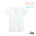 【クーポン10%OFF】送料無料 同色3枚セット 快適工房 クレープ 半袖U首 Tシャツ 綿100% 日本製 グンゼ GUNZE |メンズ 男性 紳士 涼しい ...
