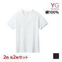 2色2枚ずつ 送料無料4枚セット YG ワイジー NEXTRA+ DRYDEO VネックTシャツ 天竺 綿100% インナー グンゼ GUNZE | メンズ 男...