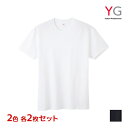 2色2枚ずつ 送料無料4枚セット YG ワイジー コットン 超速吸水 クルーネックTシャツ 天竺 綿100% インナー グンゼ GUNZE | メンズ 男性 紳士 tシャツ クルーネック 丸首 半袖 半袖tシャツ 白T 白tシャツ 白ティーシャツ 下着 肌着 インナーシャツ メンズインナーシャツ 綿(4)