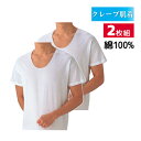 【10日限定エントリーで最大100%ポイントバック】クレープ肌着 波シボ 綿100% 半袖U首 インナー Tシャツ 2枚組 グンゼ GUNZE | メンズ 男性...
