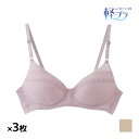 【クーポン10%OFF】送料無料 同色3枚セット 軽ブラ ノンワイヤーブラジャー 背中すっきり グンゼ GUNZE| ノンワイヤーブラ ノンワイヤー ブラ ブラ...