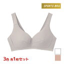 3色1枚ずつ 送料無料3枚セット SPORTS BRA スポーツブラ ノンワイヤーブラジャー グンゼ GUNZE | ノンワイヤーブラ ノンワイヤー ブラ ブラジャー スポーツ スポブラ スポーツブラジャー ワイヤレスブラ ワイヤレスブラジャー ハーフトップブラ ハーフトップ レディース 下着