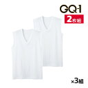 送料無料 同色3組セット 計6枚 GQ-1 冷感フライス V首スリーブレスシャツ インナー シャツ 2枚組 グンゼ GUNZE | メンズ 男性 紳士 vネック...