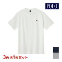 【クーポン10%OFF】3色1枚ずつ 送料無料3枚セット POLO ポロ クルーネックTシャツ 半袖丸首 インナー Tシャツ グンゼ GUNZE | メンズ 男...