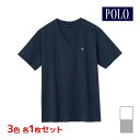 【クーポン10%OFF】3色1枚ずつ 送料無料3枚セット POLO ポロ VネックTシャツ 半袖V首 インナー Tシャツ グンゼ GUNZE | メンズ 男性 ...