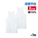 【クーポン10%OFF】送料無料 同色3組セット 計6枚 涼感平台 冷感鹿の子 ランニング シャツ インナー 2枚組 日本製 グンゼ GUNZE | メンズ 男...