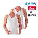 【クーポン10%OFF】涼感平台 夏ひんやり クールコート加工 綿100% ランニング インナー 2枚組 グンゼ GUNZE | メンズ 男性 紳士 涼感 涼し...