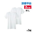 【クーポン10%OFF】送料無料 同色3組セット 計6枚 涼感平台 抗菌防臭 速乾フライス 半袖U首 インナー Tシャツ 2枚組 グンゼ GUNZE | メンズ...