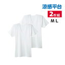 【クーポン10%OFF】涼感平台 抗菌防臭 速乾フライス 半袖U首 インナー Tシャツ 2枚組 グンゼ GUNZE | メンズ 男性 紳士 uネック u首 半袖...