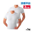 送料無料 同色3組セット 計6枚 涼感平台 吸汗速乾 冷感天竺 半袖丸首 Tシャツ インナー 2枚組 グンゼ GUNZE | メンズ 男性 紳士 クルーネック ...