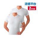 涼感平台 吸汗速乾 冷感天竺 半袖丸首 Tシャツ インナー 2枚組 グンゼ GUNZE | メンズ 男性 紳士 クルーネック 丸首 涼感 涼しい 肌着 下着 イ...