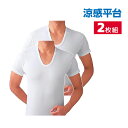 【クーポン10%OFF】涼感平台 吸汗速乾 冷感天竺 半袖U首 Tシャツ インナー 2枚組 グンゼ GUNZE | メンズ 男性 紳士 uネック u首 涼感 涼...