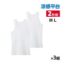 【クーポン10%OFF】送料無料 同色3組セット 計6枚 涼感平台 抗菌防臭 鹿の子 ランニング インナー シャツ 2枚組 グンゼ GUNZE | メンズ 男性...