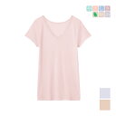 【クーポン10%OFF】やさしさ物語 ムレと冷えをコントロール 2分袖インナー カットソー 日本製 グンゼ GUNZE| tシャツ 半袖 シャツ レース 冷房対...