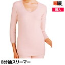 50%OFF 暖か暖か あったかあったか 8分袖スリーマー 日本製 婦人 セール SALE グンゼ GUNZE | あったかインナー 暖かい 裏起毛 八分袖 バ...