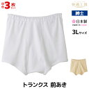 【5日限定エントリーで最大100%ポイントバック】送料無料 同色3枚セット 快適工房 トランクス 前あき 3Lサイズ 綿100% 日本製 パンツ グンゼ GUN...