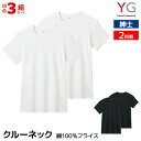 【クーポン10%OFF】送料無料 同色3組セット 計6枚 YG ワイジー クルーネックTシャツ 2枚組 綿100%フライス 紳士 グンゼ GUNZE | tシャ...