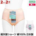 2色2枚ずつ 送料無料4枚セット ヒップ美人 軽失禁ショーツ 綿100% 日本製 西川合繊 | パンツ ショーツ 失禁 軽失禁 失禁パンツ 女性用 失禁ショーツ...