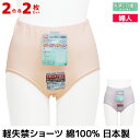 2色2枚ずつ 送料無料4枚セット ヒップ美人 軽失禁ショーツ 綿100% 日本製 西川合繊 | パンツ ショーツ 失禁 軽失禁 失禁パンツ 女性用 失禁ショーツ...