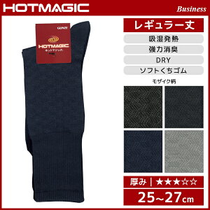 HOTMAGIC ホットマジック ビジネス メンズソックス グンゼ GUNZE くつした くつ下 冷え取り靴下 発熱ソックス 防寒インナー 温感 ヒートテック | あたたか 暖かい 冬 あったか靴下 あったかインナー あったかグッズ おしゃれ オシャレ 黒 ブラック 父の日 父 祖父 ギフト