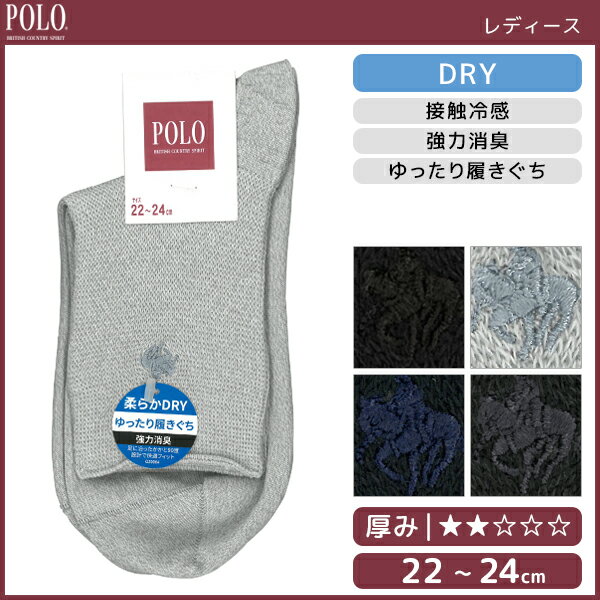 POLO ポロ DRY レディースソックス 靴下 グンゼ GUNZE | 女性 婦人 レディース レディス くつした くつ下 ソックス おしゃれ かわいい 可愛い 女の子 大人 おしゃれ靴下 婦人靴下 ブランド ワンポイント スクール ショート ショートソックス プチギフト 冷感 夏用靴下