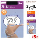 【11/25限定★最大300%ポイントバック!要エントリー】送料無料 同色5組セット 計10足 ゆったりタイツ 50デニール 3L-4L 2足組 大きいサイズ ...