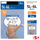 【11/25限定★最大300%ポイントバック!要エントリー】送料無料 同色5組セット 計10足 ゆったりタイツ 50デニール 5L-6L 2足組 大きいサイズ ...
