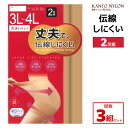 【クーポン10%OFF】送料無料 同色3組セット 計6足 大きいサイズ 丈夫で伝線しにくい 2足組 3L-4Lサイズ パンスト ストッキング 関東ナイロン | ...