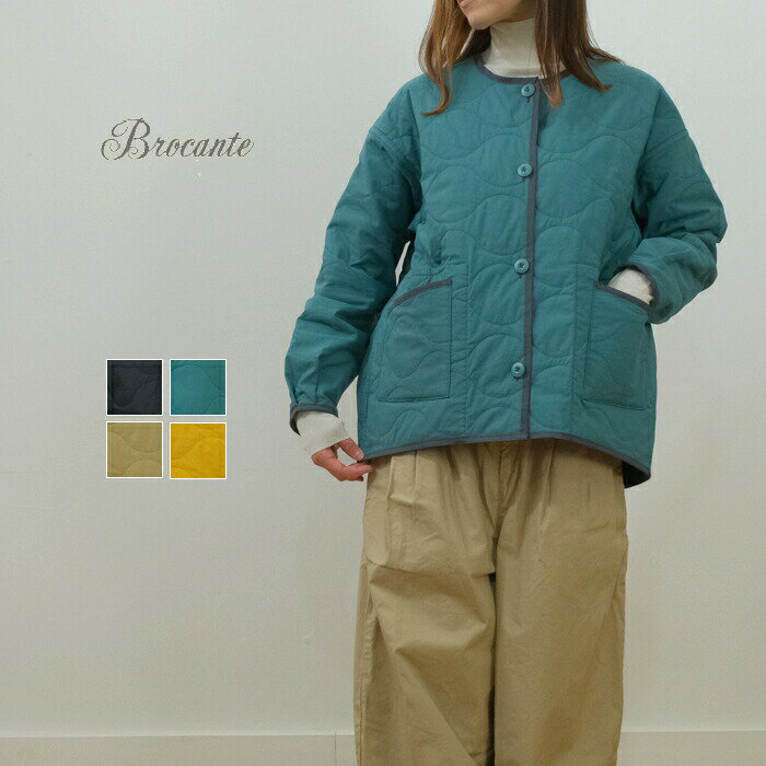 【SALE20%OFF】 Brocante ブロカント NCポプリン 中綿キルト リヴェール キルト コート 38-223X