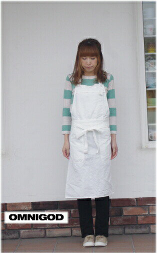 【定休日中の10%OFFクーポン発行中！5/20(月)22:59迄】 【SALE30%OFF】OMNIGOD（オムニゴッド）C/L KERSEY TRAVAIL APRON エプロン 日本製 54-046T【H】