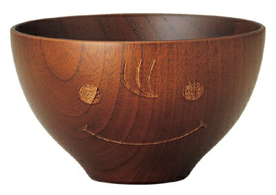 こどものための陶器の食器・キッズから大人まで★ちょっとおおきめ♪「にこかお」木製汁椀くん★ 食器 プ..