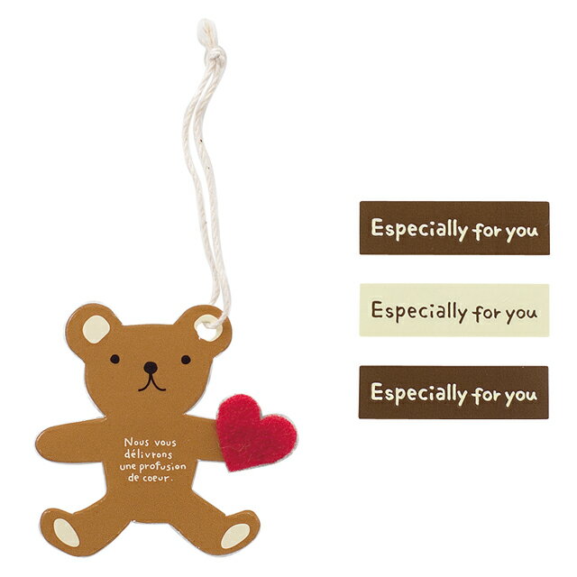 ハンドメイドミニタッグ・ベア:1枚【キッズ こども】【ラッピング】【ネコポス便配送対応商品(30枚まで)】ご自宅用