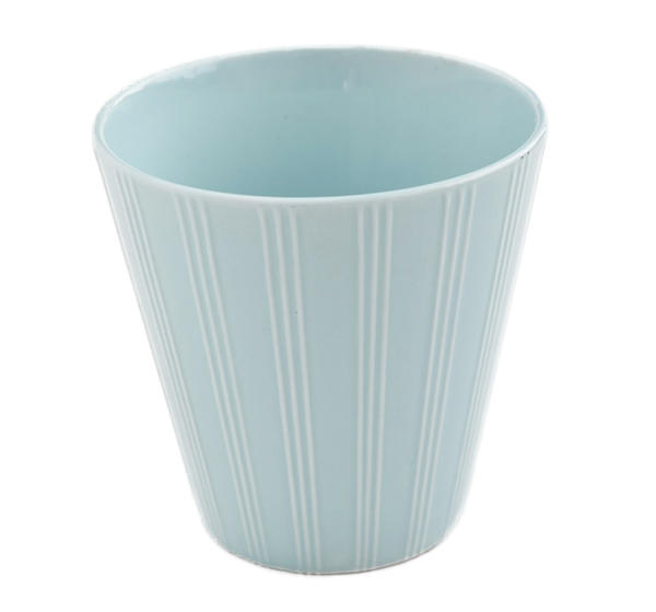 おしゃれなパステル色　水色のフラワーポット　　カトラリー入れ　フラワースタンド